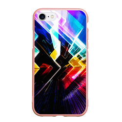 Чехол iPhone 7/8 матовый Неоновая молния Абстракция Neon Lightning Abstract
