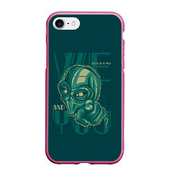 Чехол iPhone 7/8 матовый А ты инопланетянин?, цвет: 3D-малиновый