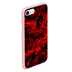 Чехол iPhone 7/8 матовый Красный дым Red Smoke Красные облака, цвет: 3D-светло-розовый — фото 2