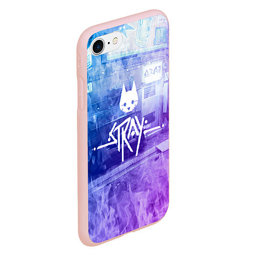 Чехол iPhone 7/8 матовый Stray: Neon Logo / 3D-Светло-розовый – фото 2