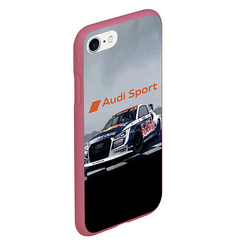 Чехол iPhone 7/8 матовый Ауди Спорт Гоночная команда Audi sport Racing team / 3D-Малиновый – фото 2