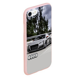 Чехол iPhone 7/8 матовый Ауди на скоростном шоссе Audi on the expressway, цвет: 3D-светло-розовый — фото 2