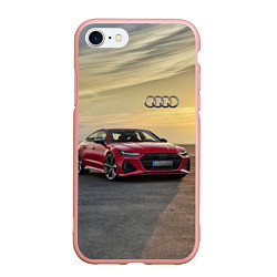 Чехол iPhone 7/8 матовый Audi RS 7 на закате солнца Audi RS 7 at sunset