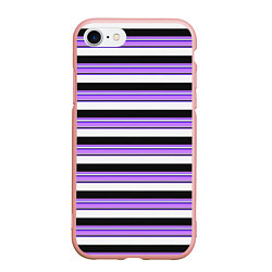 Чехол iPhone 7/8 матовый В ПОЛОСКУ ПАТТЕРН 80х, цвет: 3D-светло-розовый