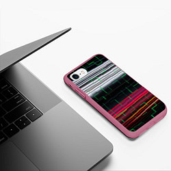 Чехол iPhone 7/8 матовый Цветная мозаика colored mosaic lines, цвет: 3D-малиновый — фото 2