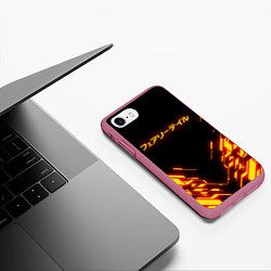 Чехол iPhone 7/8 матовый FAIRY TAIL FLAMING GEOMETRY, цвет: 3D-малиновый — фото 2