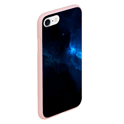 Чехол iPhone 7/8 матовый Звезды сквозь облака / 3D-Светло-розовый – фото 2