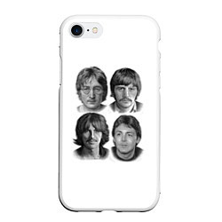 Чехол iPhone 7/8 матовый LEGENDS JOHN LENNON PAUL MCCARTNEY RINGO STARR GEO, цвет: 3D-белый