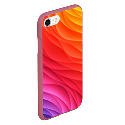 Чехол iPhone 7/8 матовый Разноцветные цифровые волны, цвет: 3D-малиновый — фото 2