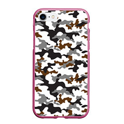 Чехол iPhone 7/8 матовый Камуфляж Чёрно-Белый Camouflage Black-White