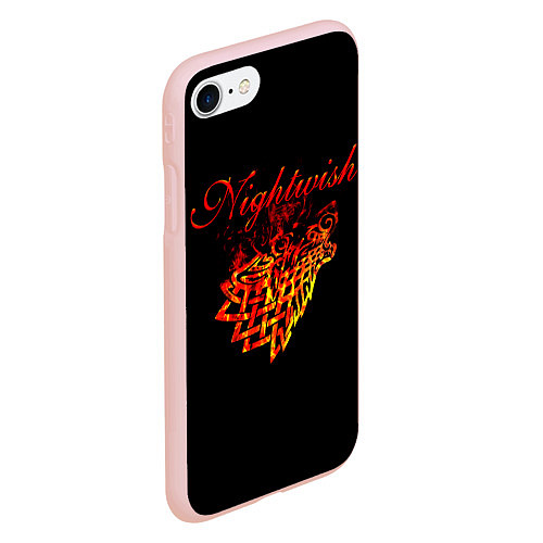 Чехол iPhone 7/8 матовый Nightwish кельтский волк с горящей головой / 3D-Светло-розовый – фото 2