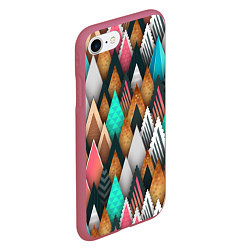 Чехол iPhone 7/8 матовый Абстрактный цветной лес, цвет: 3D-малиновый — фото 2