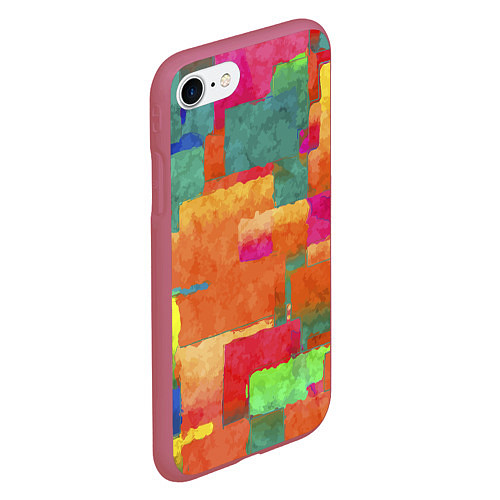Чехол iPhone 7/8 матовый Красочная абстрактная композиция Мазки краски / 3D-Малиновый – фото 2