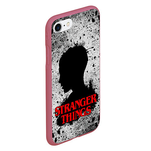 Чехол iPhone 7/8 матовый Очень странные дела Stranger things / 3D-Малиновый – фото 2