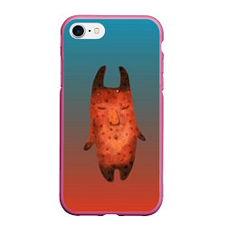 Чехол iPhone 7/8 матовый Картофельный монстр, цвет: 3D-малиновый