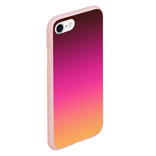 Чехол iPhone 7/8 матовый Оранжево-пурпурный градиент / 3D-Светло-розовый – фото 2