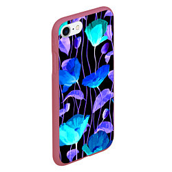 Чехол iPhone 7/8 матовый Авангардный цветочный паттерн Fashion trend, цвет: 3D-малиновый — фото 2
