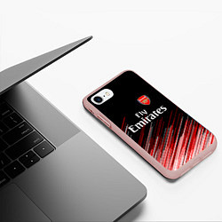 Чехол iPhone 7/8 матовый Arsenal полосы, цвет: 3D-светло-розовый — фото 2
