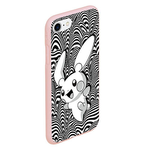 Чехол iPhone 7/8 матовый Пикачу на психоделическом фоне / 3D-Светло-розовый – фото 2