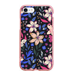Чехол iPhone 7/8 матовый Цветы Красочные Лилии В Саду, цвет: 3D-баблгам
