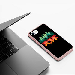 Чехол iPhone 7/8 матовый Stranger Things Wrong Side, цвет: 3D-светло-розовый — фото 2