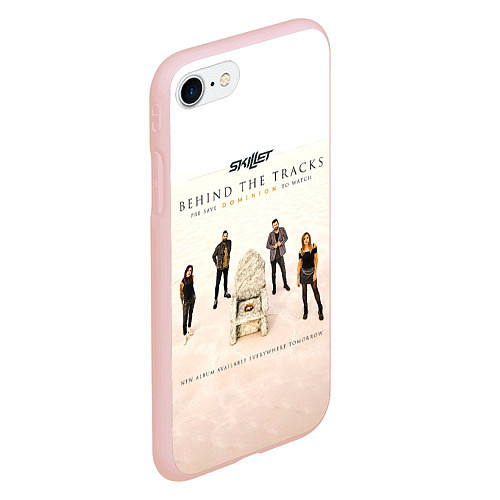 Чехол iPhone 7/8 матовый Skillet: Refuge Behind The Track / 3D-Светло-розовый – фото 2