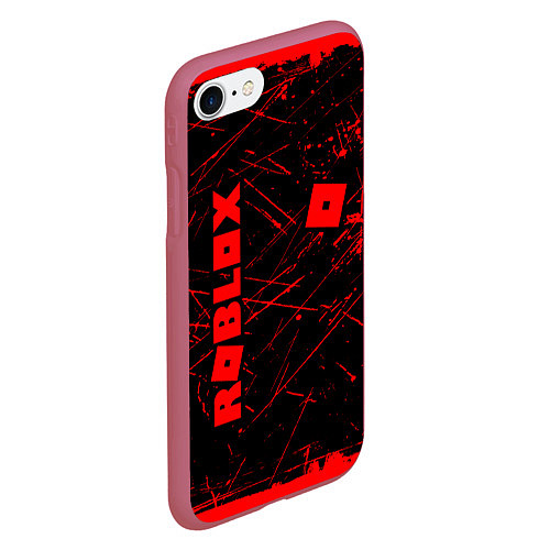 Чехол iPhone 7/8 матовый ROBLOX красный логотип / 3D-Малиновый – фото 2