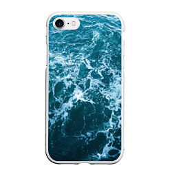 Чехол iPhone 7/8 матовый Blue ocean, цвет: 3D-белый