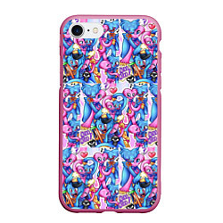 Чехол iPhone 7/8 матовый POPPY PLAYTIME HAGGY WAGGY AND KISSY MISSY LOVE, цвет: 3D-малиновый