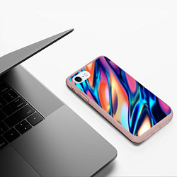 Чехол iPhone 7/8 матовый Colorful flow, цвет: 3D-светло-розовый — фото 2