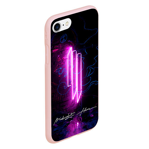 Чехол iPhone 7/8 матовый Skrillex - Midnight Hour Remixes / 3D-Светло-розовый – фото 2
