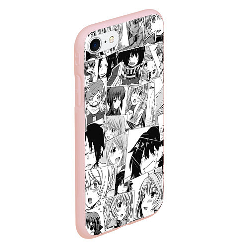 Чехол iPhone 7/8 матовый Log Horizon pattern / 3D-Светло-розовый – фото 2