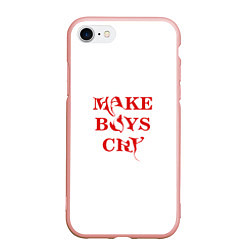 Чехол iPhone 7/8 матовый Make boys cry дизайн с красным текстом