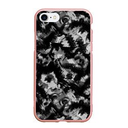 Чехол iPhone 7/8 матовый Черно-белый абстрактный камуфляж