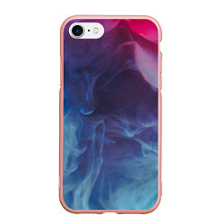 Чехол iPhone 7/8 матовый Неоновый дым - Голубой и розовый