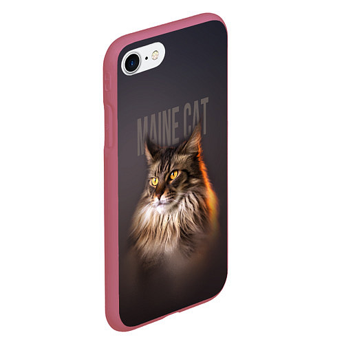 Чехол iPhone 7/8 матовый Maine cat / 3D-Малиновый – фото 2