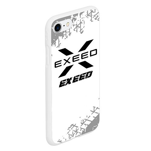 Чехол iPhone 7/8 матовый Exeed Speed на светлом фоне со следами шин / 3D-Белый – фото 2