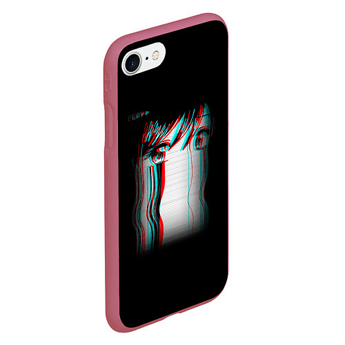 Чехол iPhone 7/8 матовый Sad Neon Girl / 3D-Малиновый – фото 2