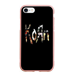 Чехол iPhone 7/8 матовый KoЯn Korn лого, цвет: 3D-светло-розовый