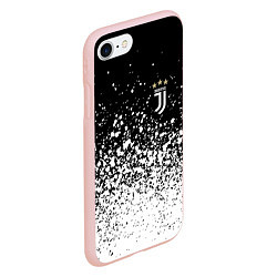 Чехол iPhone 7/8 матовый Juventus fc брызги краски, цвет: 3D-светло-розовый — фото 2