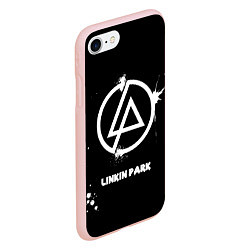 Чехол iPhone 7/8 матовый Linkin Park логотип краской, цвет: 3D-светло-розовый — фото 2