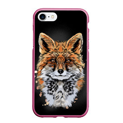 Чехол iPhone 7/8 матовый Красивая лисица, цвет: 3D-малиновый