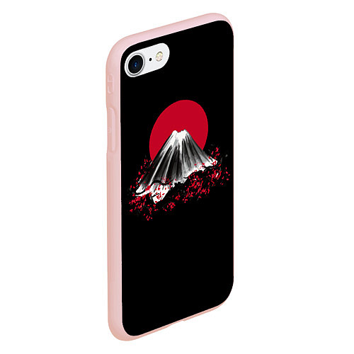 Чехол iPhone 7/8 матовый Гора Фудзи Цветение сакуры / 3D-Светло-розовый – фото 2
