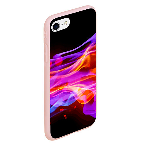 Чехол iPhone 7/8 матовый Abstract colorful waves / 3D-Светло-розовый – фото 2