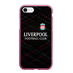 Чехол iPhone 7/8 матовый Liverpool ливерпуль чёрточки, цвет: 3D-малиновый
