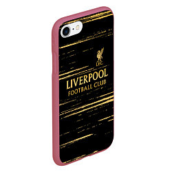 Чехол iPhone 7/8 матовый Liverpool в золотом цвете, цвет: 3D-малиновый — фото 2