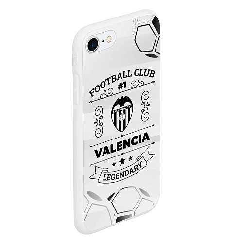 Чехол iPhone 7/8 матовый Valencia Football Club Number 1 Legendary / 3D-Белый – фото 2