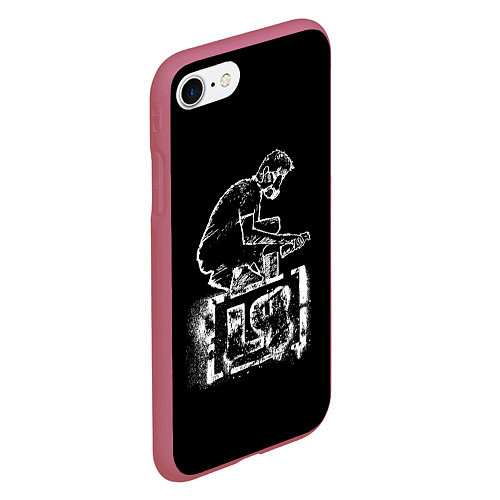 Чехол iPhone 7/8 матовый Linkin Park граффити / 3D-Малиновый – фото 2