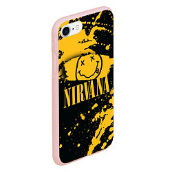 Чехол iPhone 7/8 матовый NIRVANA логотип и краска, цвет: 3D-светло-розовый — фото 2