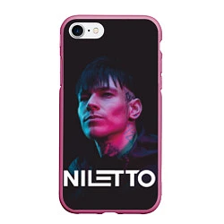 Чехол iPhone 7/8 матовый Нилетто - портрет, цвет: 3D-малиновый